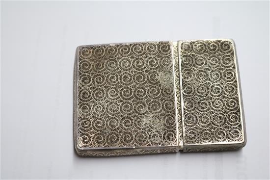 Three filigree card cases